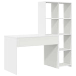 Skrivebord Med Hylle Hvit 138,5 X 55 X 143 Cm Konstruert Tre