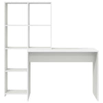 Skrivebord Med Hylle Hvit 138,5 X 55 X 143 Cm Konstruert Tre