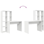 Skrivebord Med Hylle Hvit 138,5 X 55 X 143 Cm Konstruert Tre