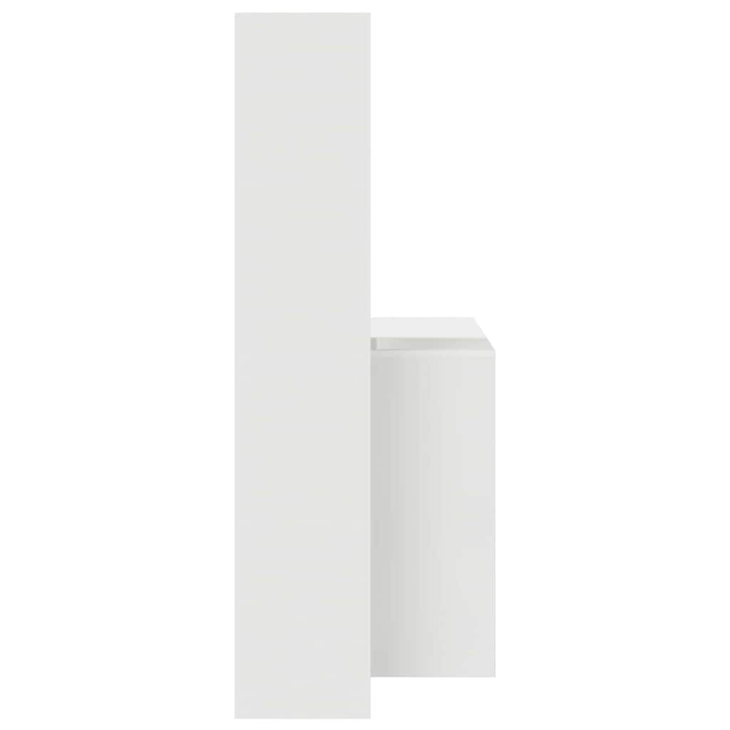 Skrivebord Med Hylle Hvit 138,5 X 55 X 143 Cm Konstruert Tre