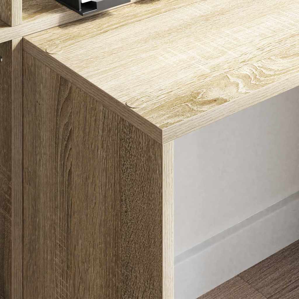 Skrivebord Sonoma Eik 138,5 X 55 X 143 Cm Konstruert Tre