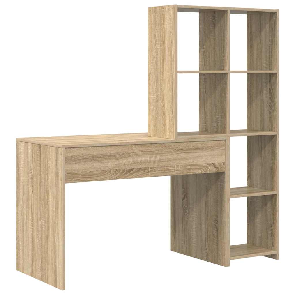 Skrivebord Sonoma Eik 138,5 X 55 X 143 Cm Konstruert Tre