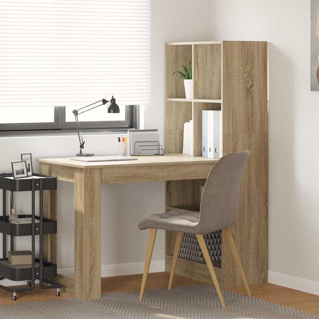 Skrivebord Sonoma Eik 122 X 67 X 145 Cm Konstruert Tre