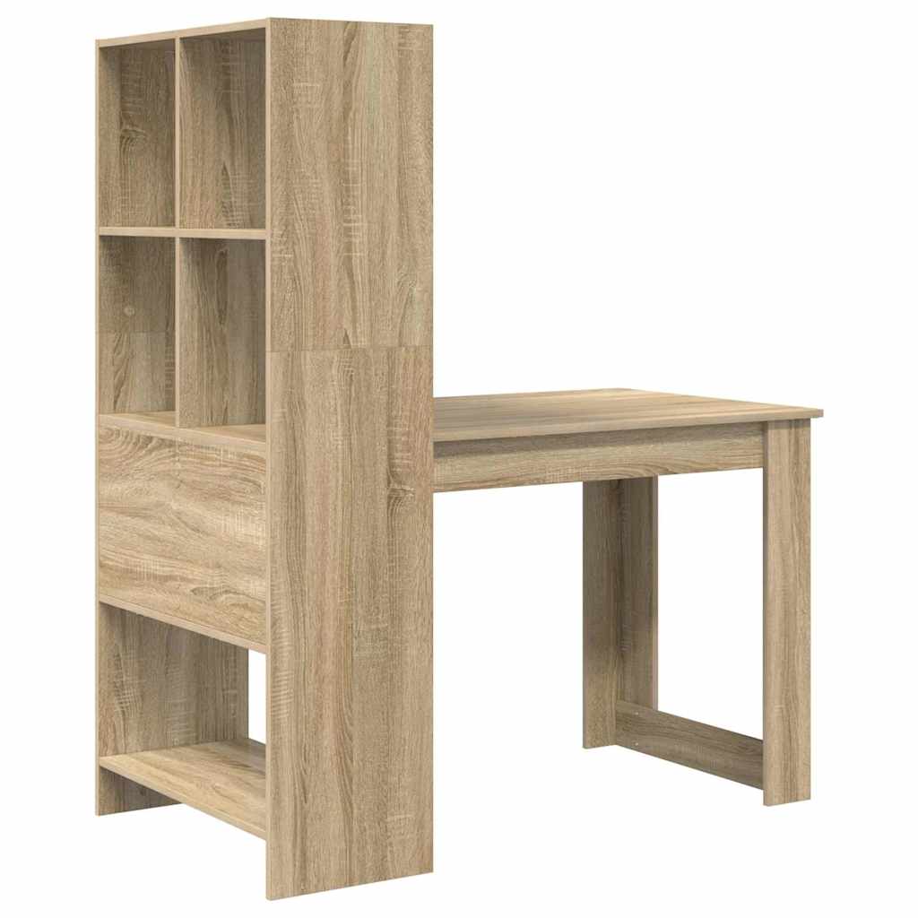 Skrivebord Sonoma Eik 122 X 67 X 145 Cm Konstruert Tre