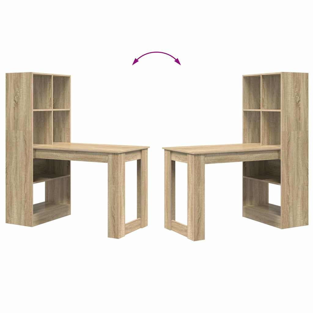 Skrivebord Sonoma Eik 122 X 67 X 145 Cm Konstruert Tre