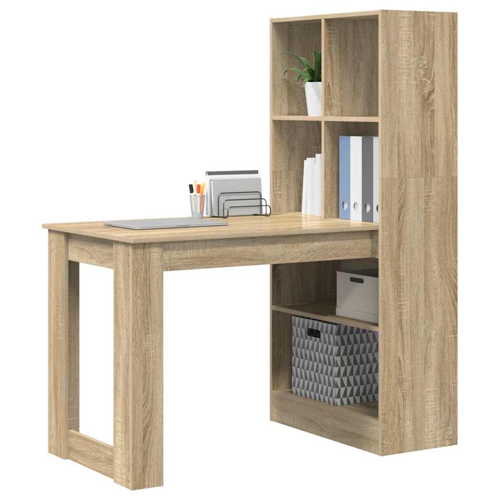 Skrivebord Sonoma Eik 122 X 67 X 145 Cm Konstruert Tre