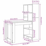 Skrivebord Sonoma Eik 122 X 67 X 145 Cm Konstruert Tre