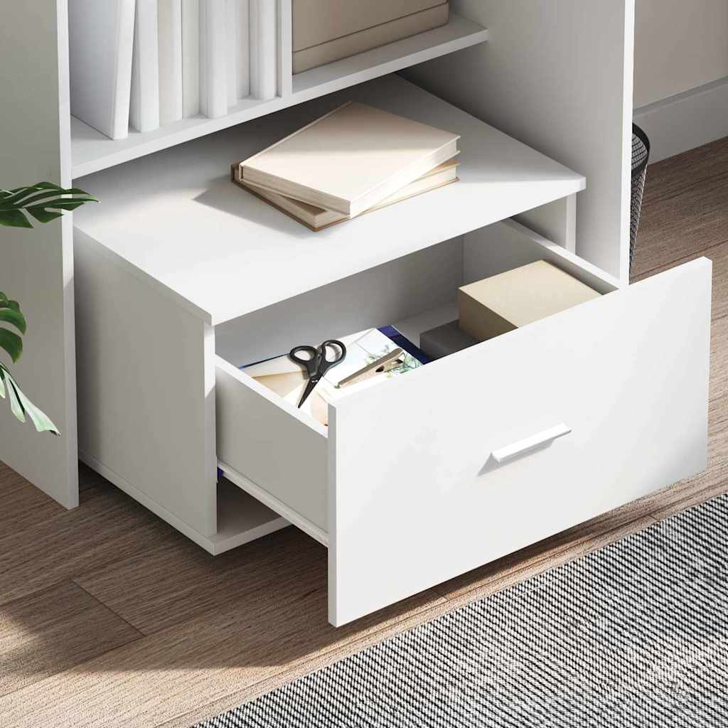 Skrivebord Med Skuff Hvit 131,5 X 50 X 106,5 Cm Konstruert Tre