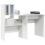 Skrivebord Med Skuff Hvit 131,5 X 50 X 106,5 Cm Konstruert Tre