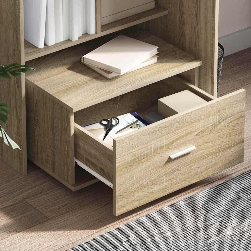 Skrivebord Sonoma Eik 131,5 X 50 X 106,5 Cm Konstruert Tre