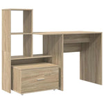 Skrivebord Sonoma Eik 131,5 X 50 X 106,5 Cm Konstruert Tre