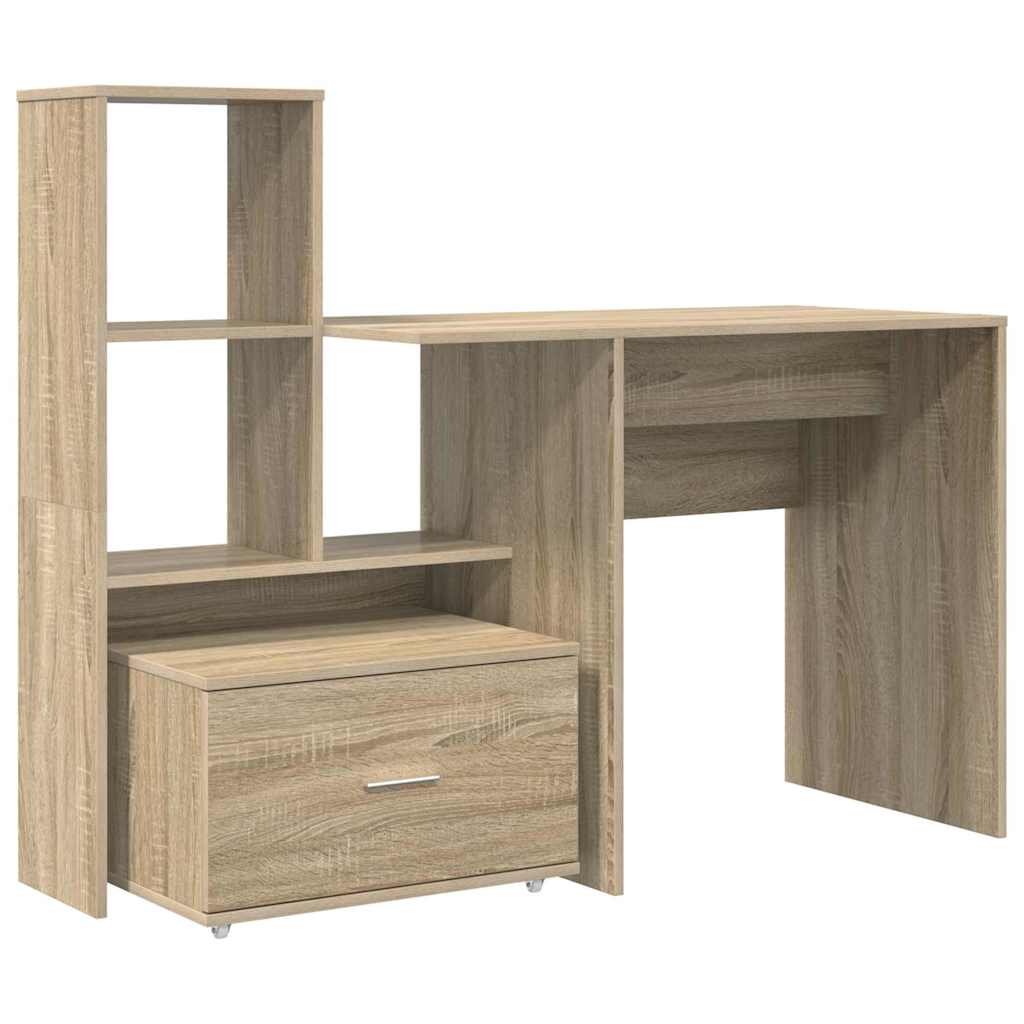 Skrivebord Sonoma Eik 131,5 X 50 X 106,5 Cm Konstruert Tre