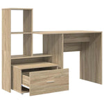 Skrivebord Sonoma Eik 131,5 X 50 X 106,5 Cm Konstruert Tre