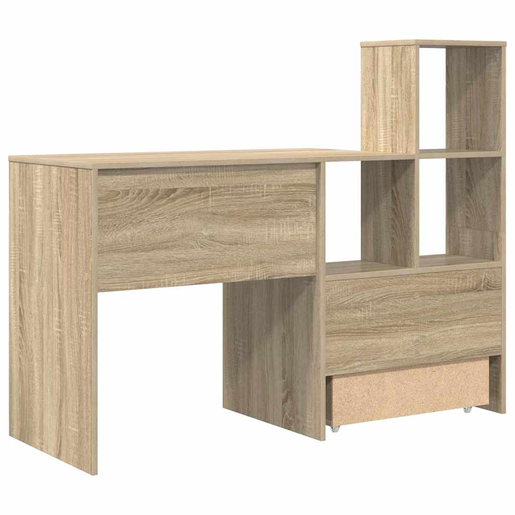 Skrivebord Sonoma Eik 131,5 X 50 X 106,5 Cm Konstruert Tre