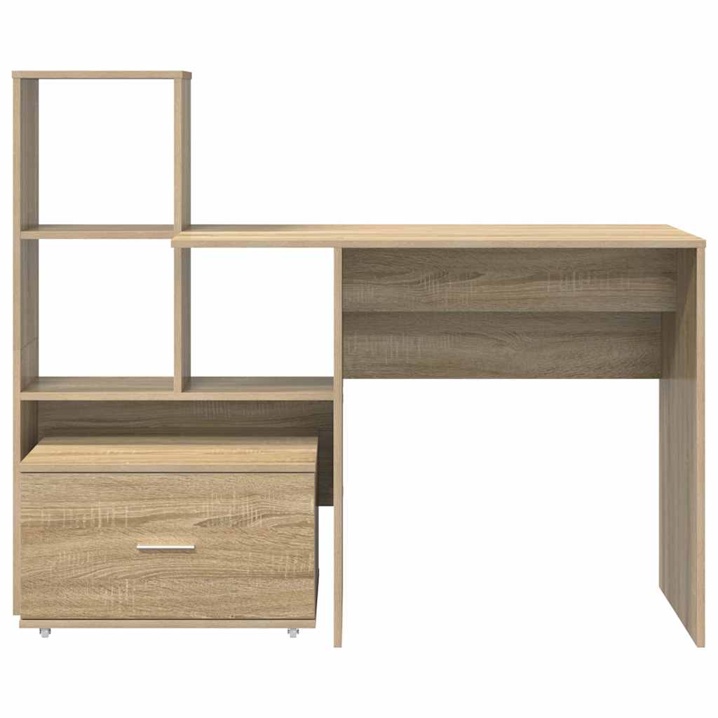 Skrivebord Sonoma Eik 131,5 X 50 X 106,5 Cm Konstruert Tre