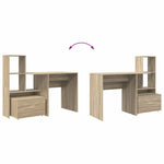 Skrivebord Sonoma Eik 131,5 X 50 X 106,5 Cm Konstruert Tre