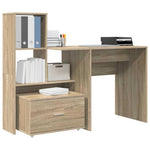Skrivebord Sonoma Eik 131,5 X 50 X 106,5 Cm Konstruert Tre