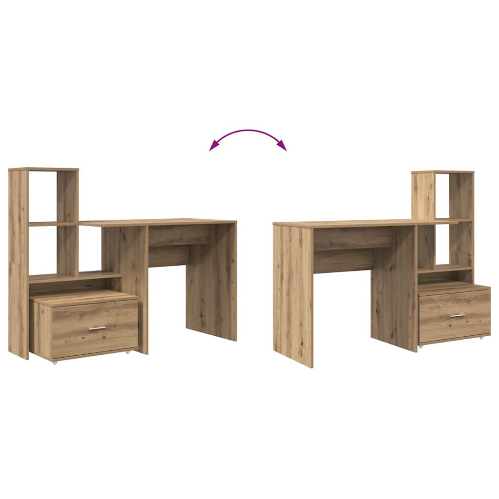 Skrivebord Artisan Eik 131,5 X 50 X 106,5 Cm Konstruert Tre
