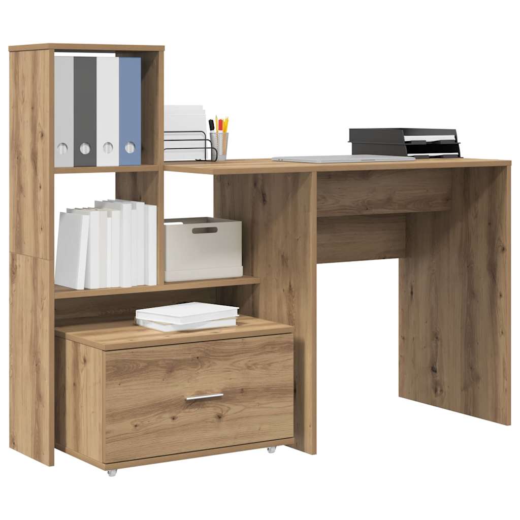 Skrivebord Artisan Eik 131,5 X 50 X 106,5 Cm Konstruert Tre