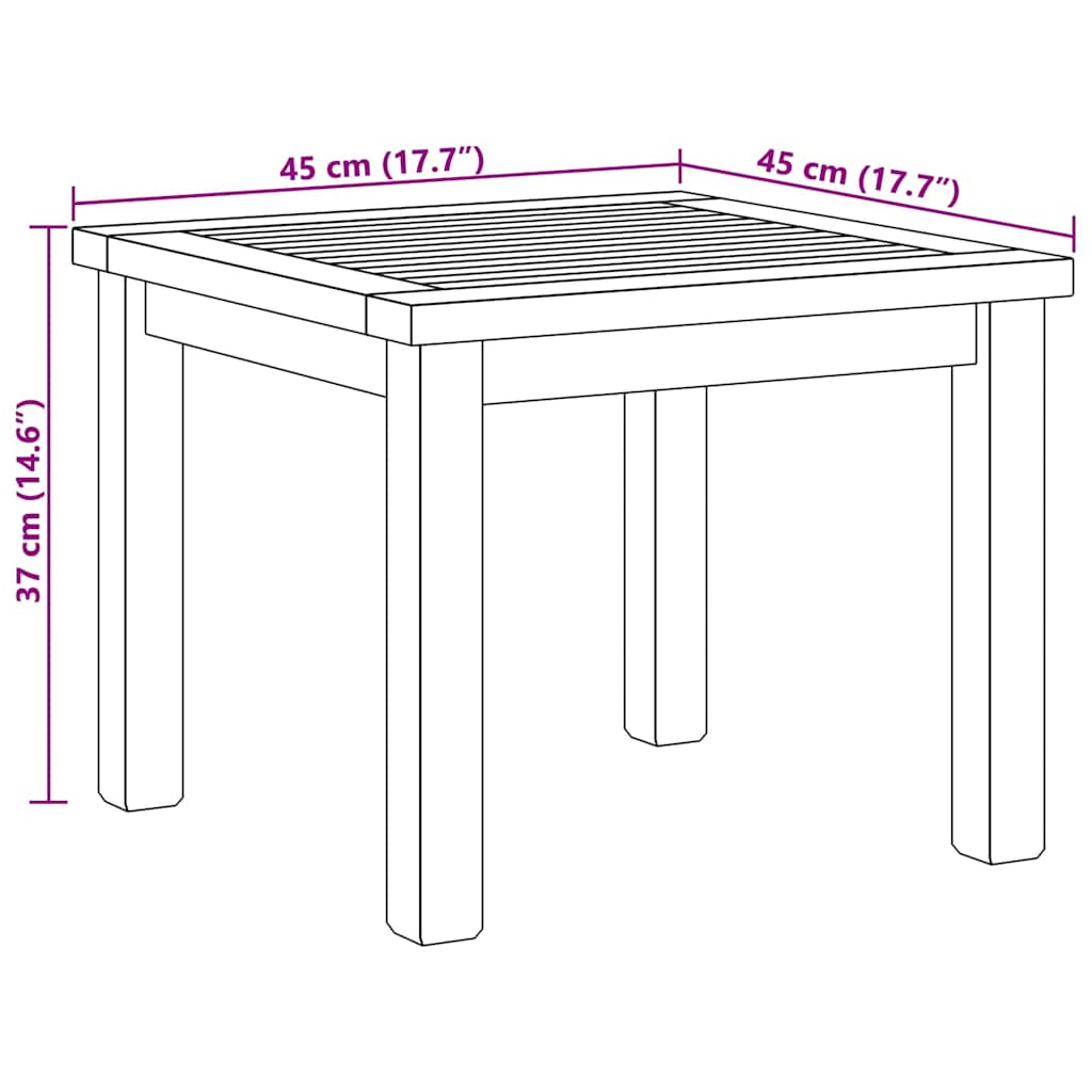 Kaffebord Brun 45 X 45 X 36 Cm Massivt Teaktre