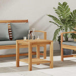 Kaffebord Med Lagring Brun 45 X 45 X 45 Cm Massivt Teaktre
