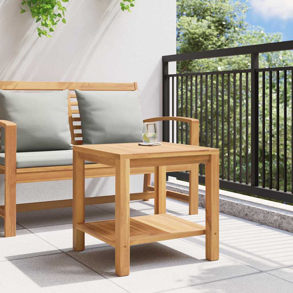 Kaffebord Med Lagring Brun 45 X 45 X 45 Cm Massivt Teaktre