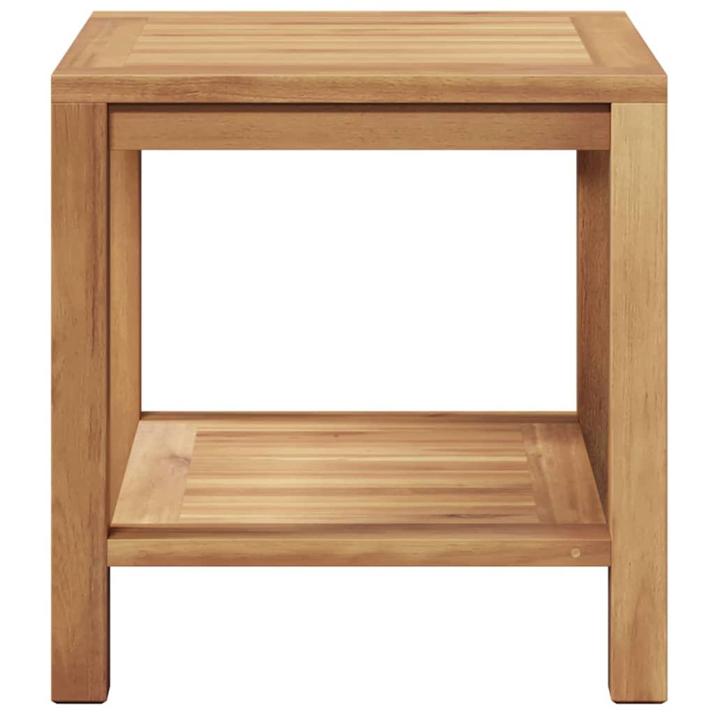 Kaffebord Med Lagring Brun 45 X 45 X 45 Cm Massivt Teaktre