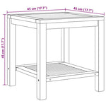 Kaffebord Med Lagring Brun 45 X 45 X 45 Cm Massivt Teaktre