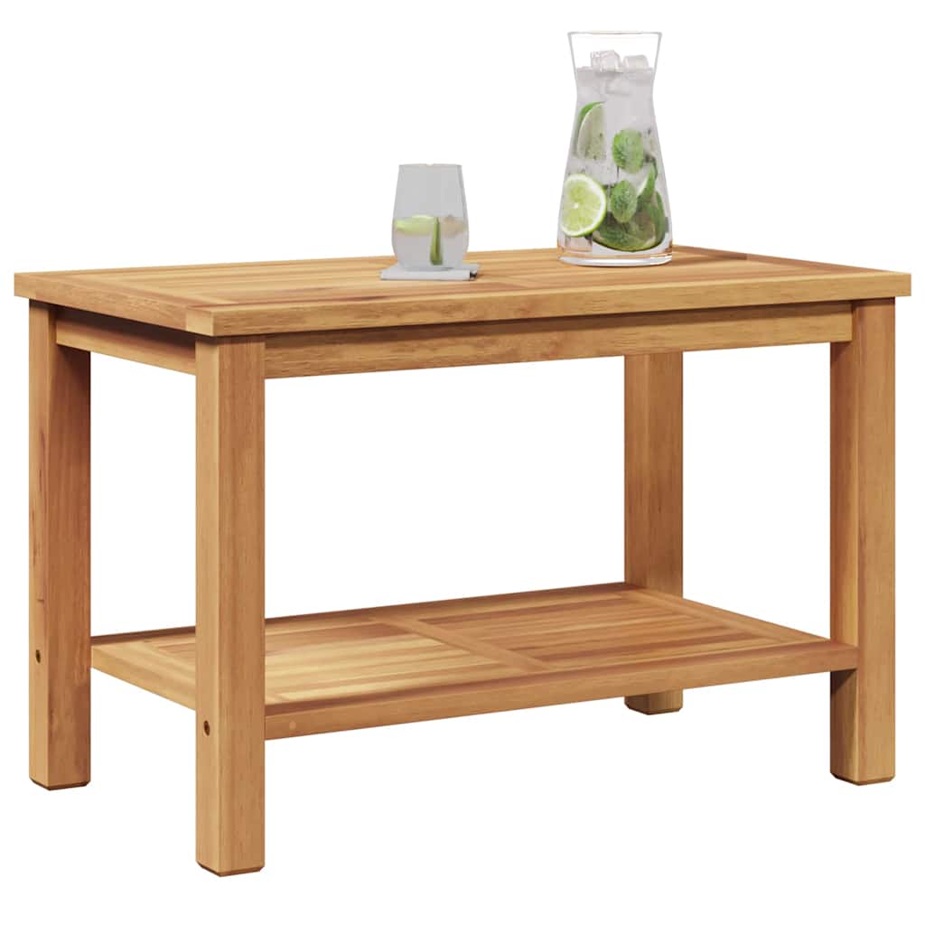 Kaffebord Med Lagring Brun 70 X 40 X 45 Cm Massivt Teaktre