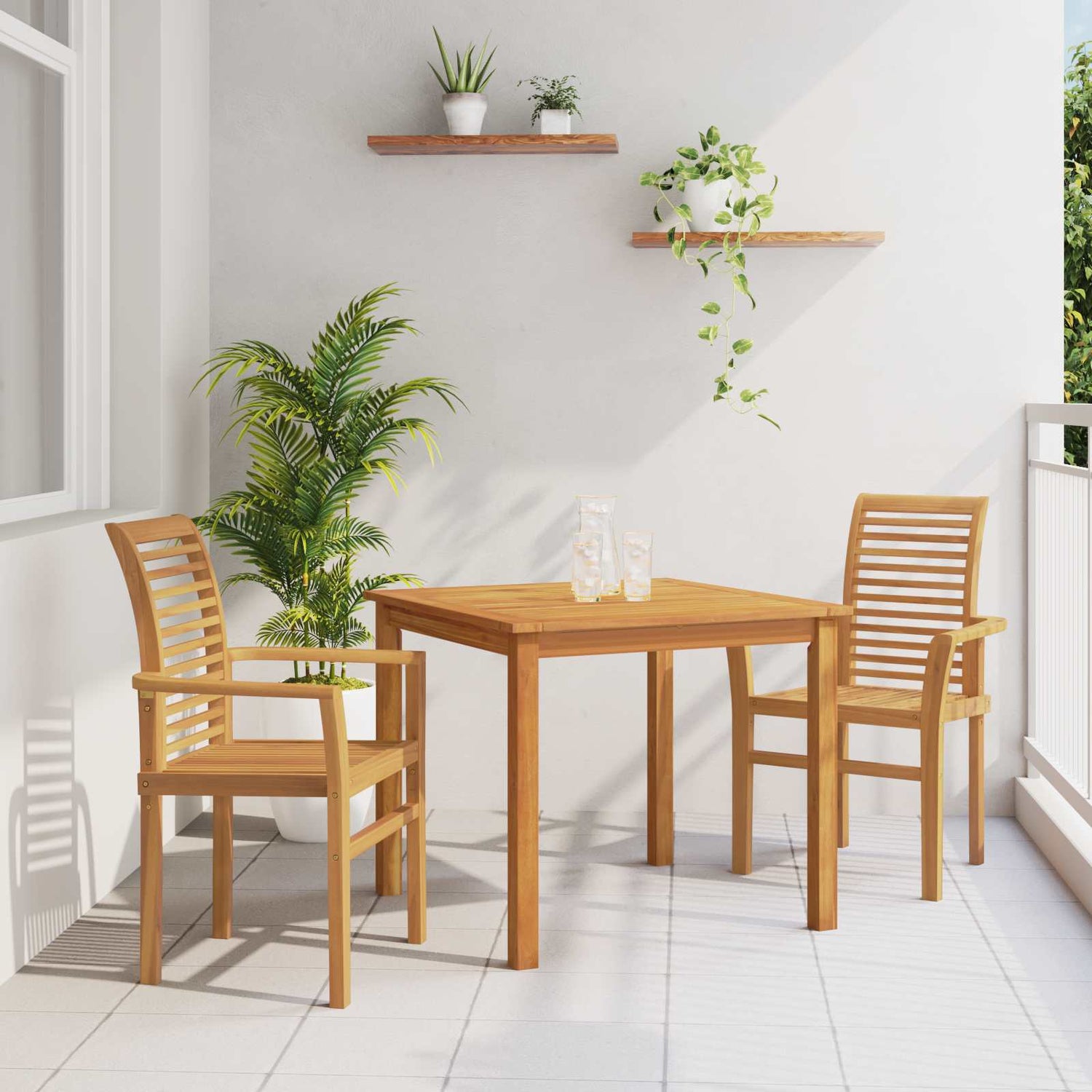 Spisestuestol 4 Pcs Brun 62 X 55 X 94 Cm Massivt Teaktre