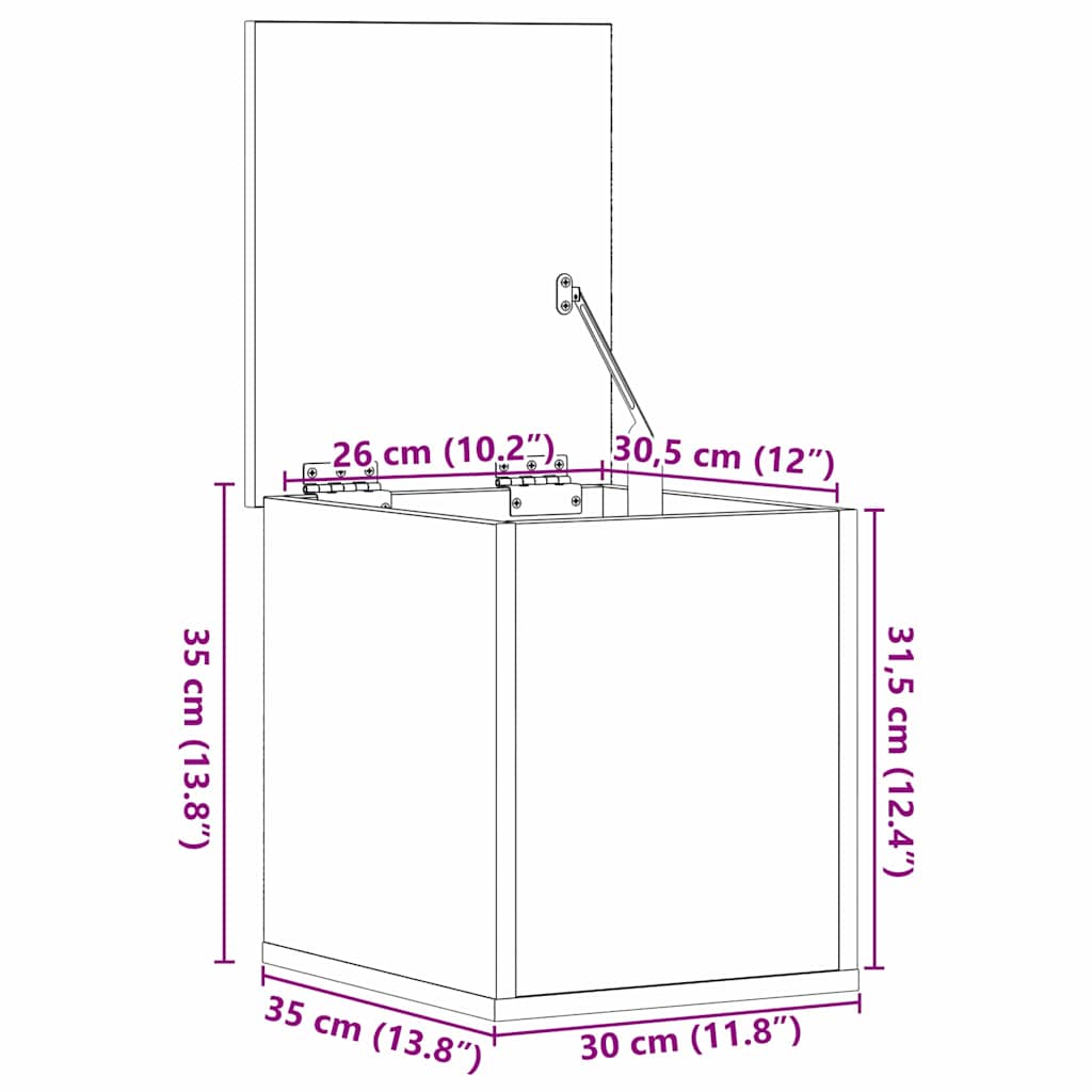 Lagringsboks Artisan Eik 30 X 35 X 35 Cm Konstruert Tre