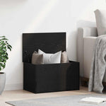 Lagringsboks Svart Eik 60 X 35 X 35 Cm Konstruert Tre