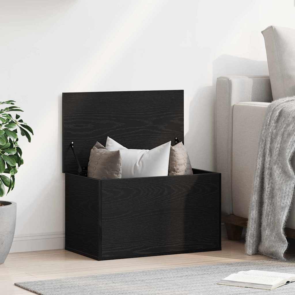 Lagringsboks Svart Eik 60 X 35 X 35 Cm Konstruert Tre