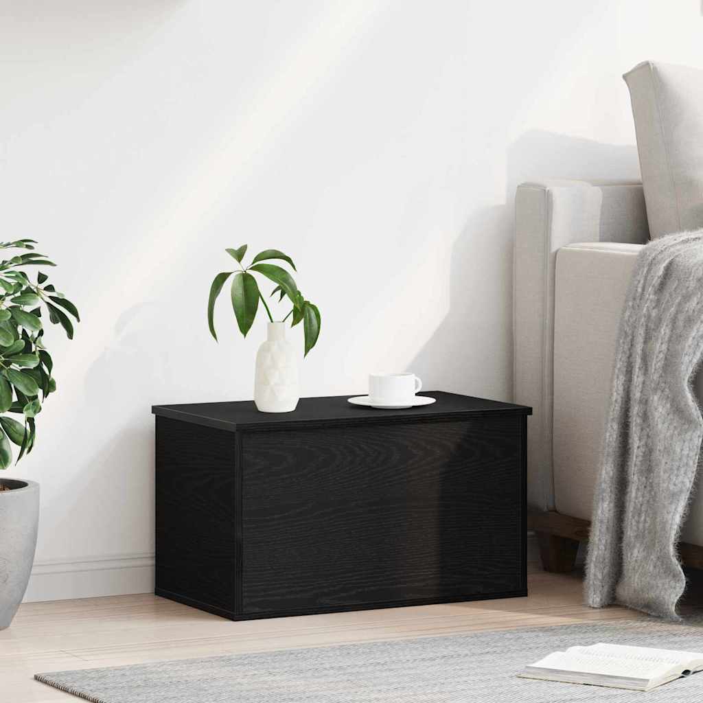 Lagringsboks Svart Eik 60 X 35 X 35 Cm Konstruert Tre