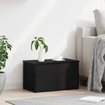 Lagringsboks Svart Eik 60 X 35 X 35 Cm Konstruert Tre