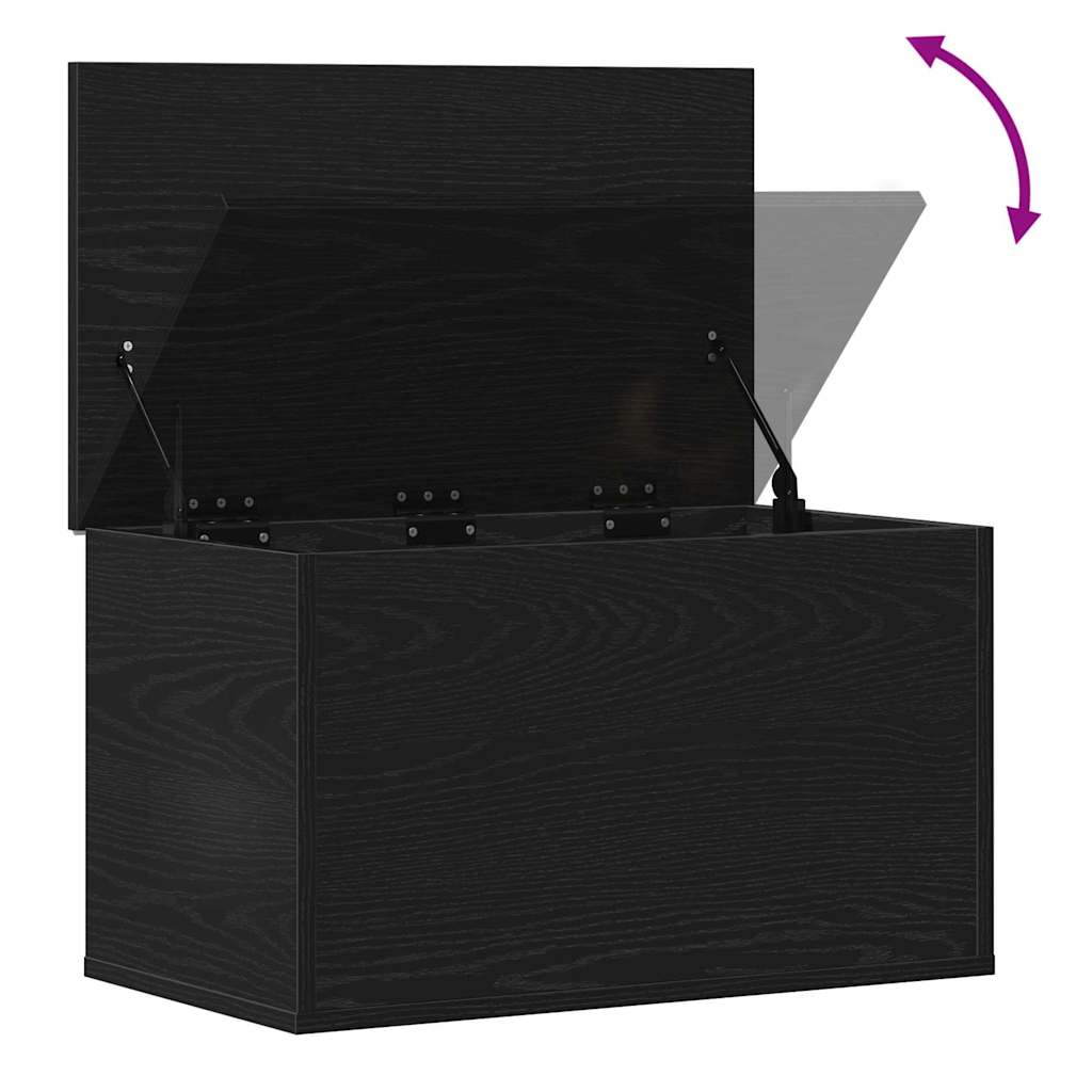 Lagringsboks Svart Eik 60 X 35 X 35 Cm Konstruert Tre