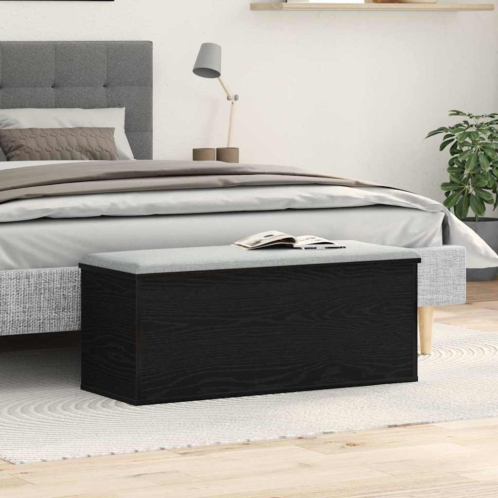 Lagringsboks Svart Eik 102 X 35 X 35 Cm Konstruert Tre