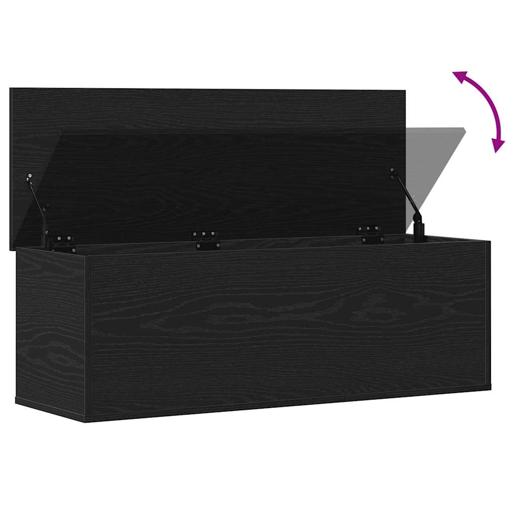 Lagringsboks Svart Eik 102 X 35 X 35 Cm Konstruert Tre