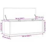 Lagringsboks Svart Eik 102 X 35 X 35 Cm Konstruert Tre