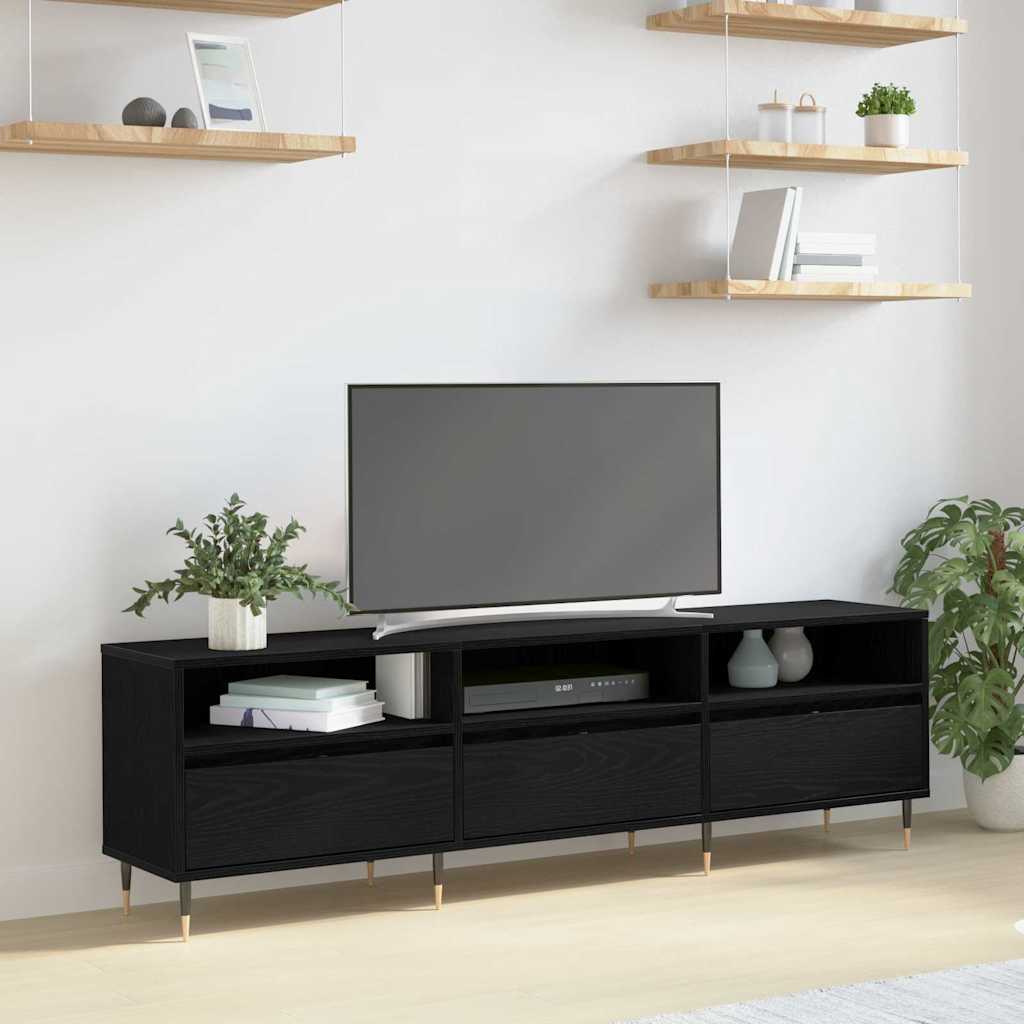 Tv-Skap Svart Eik 150 X 30 X 45 Cm Konstruert Tre