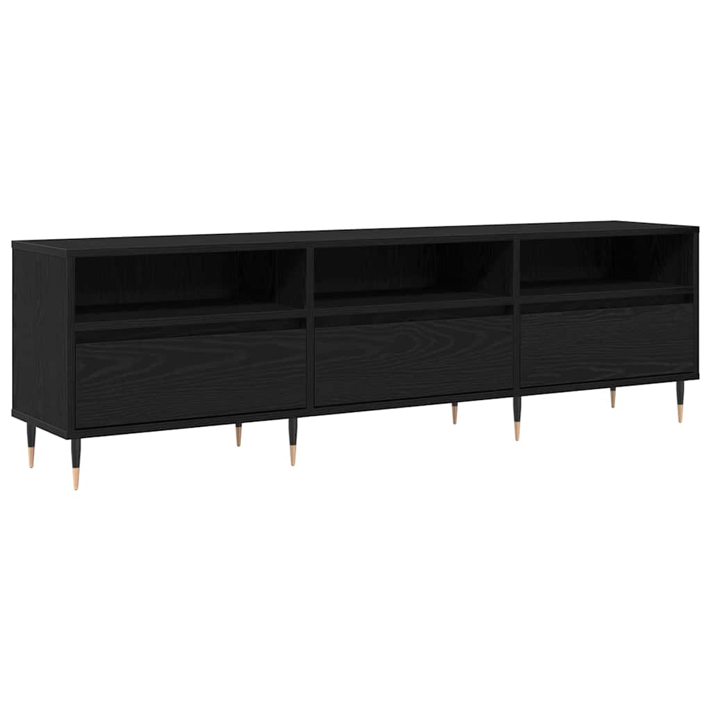 Tv-Skap Svart Eik 150 X 30 X 45 Cm Konstruert Tre