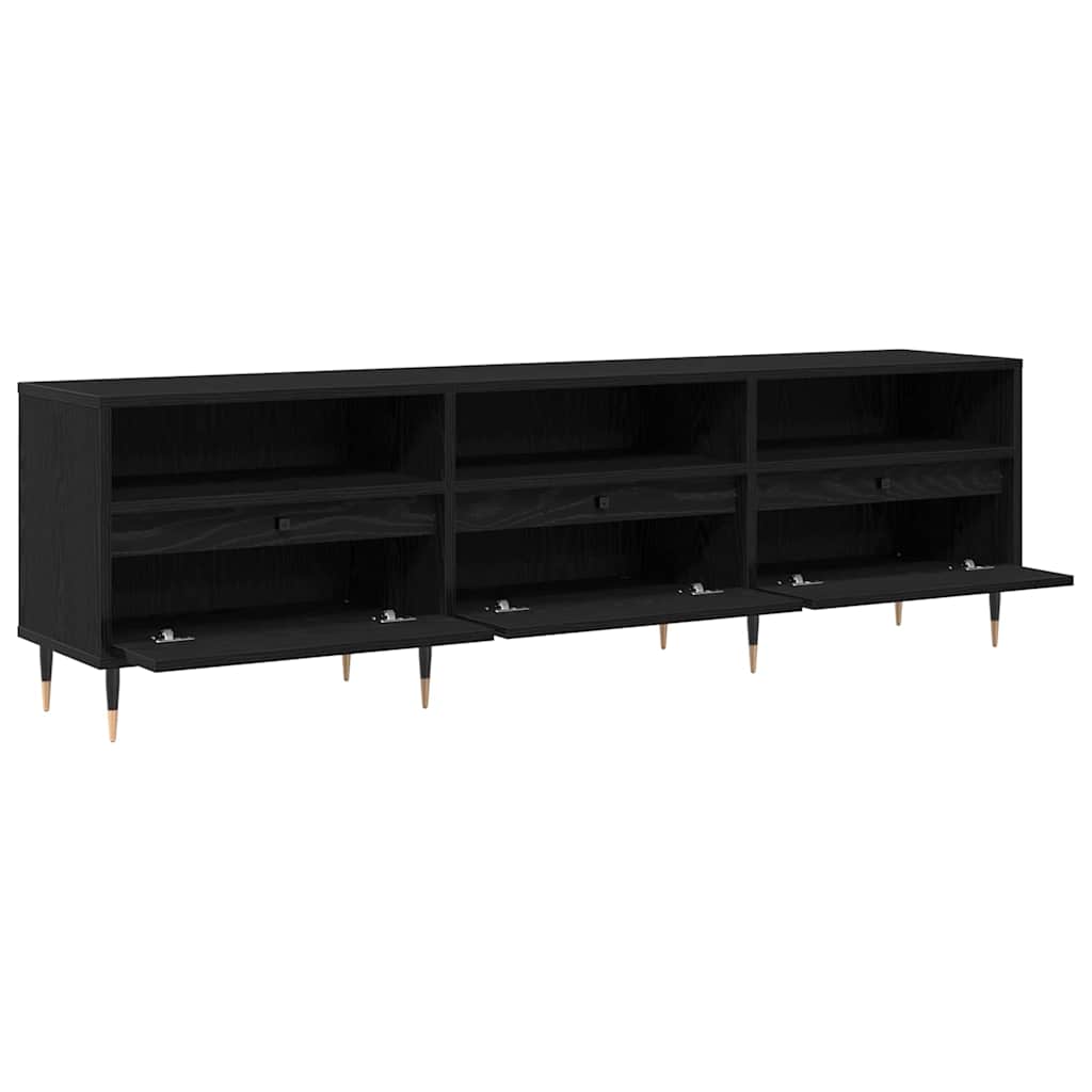 Tv-Skap Svart Eik 150 X 30 X 45 Cm Konstruert Tre