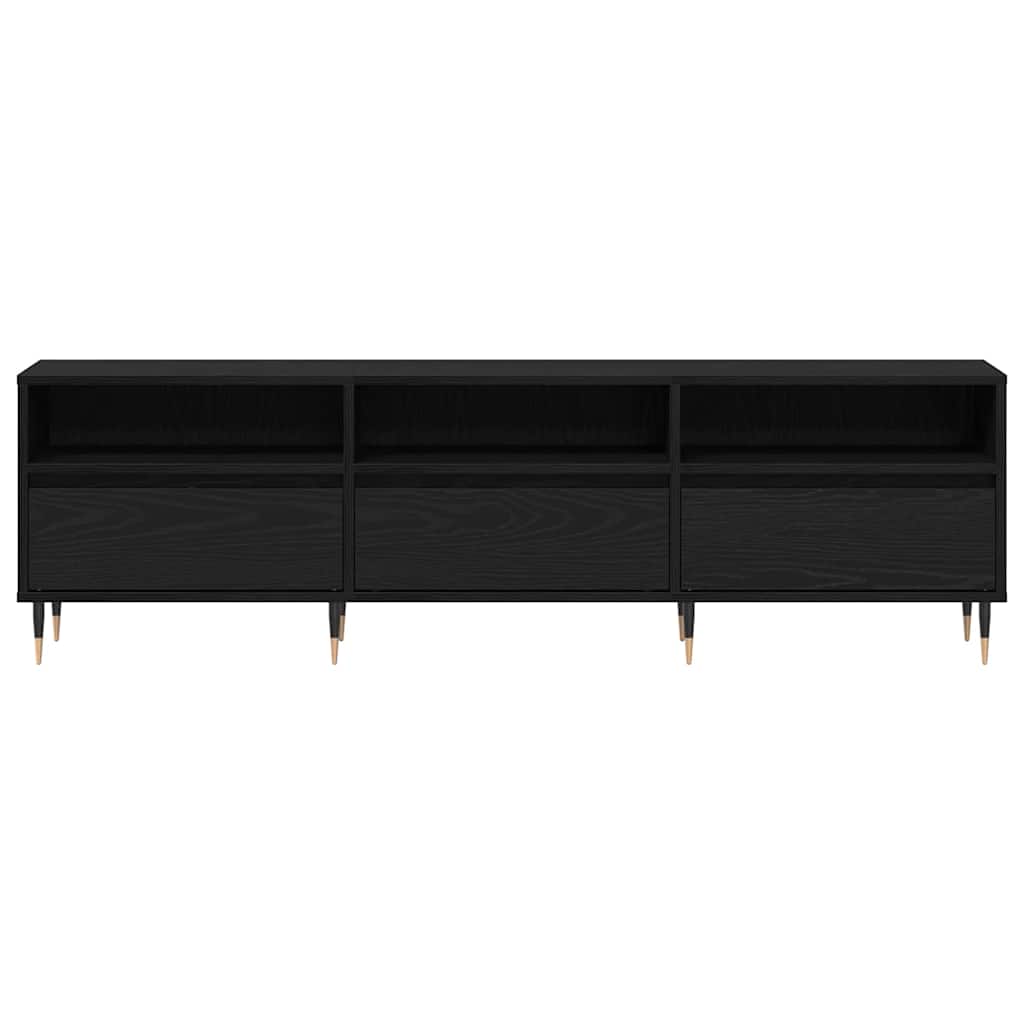 Tv-Skap Svart Eik 150 X 30 X 45 Cm Konstruert Tre