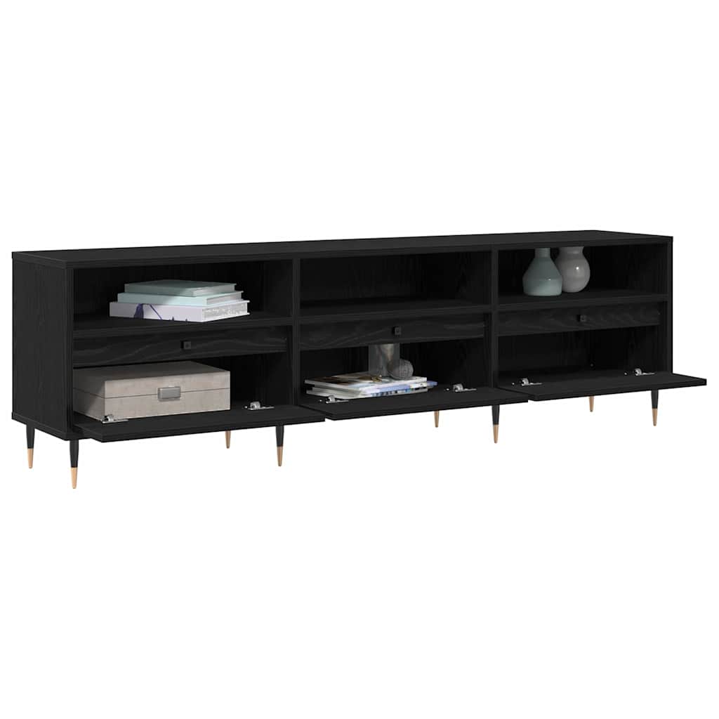 Tv-Skap Svart Eik 150 X 30 X 45 Cm Konstruert Tre
