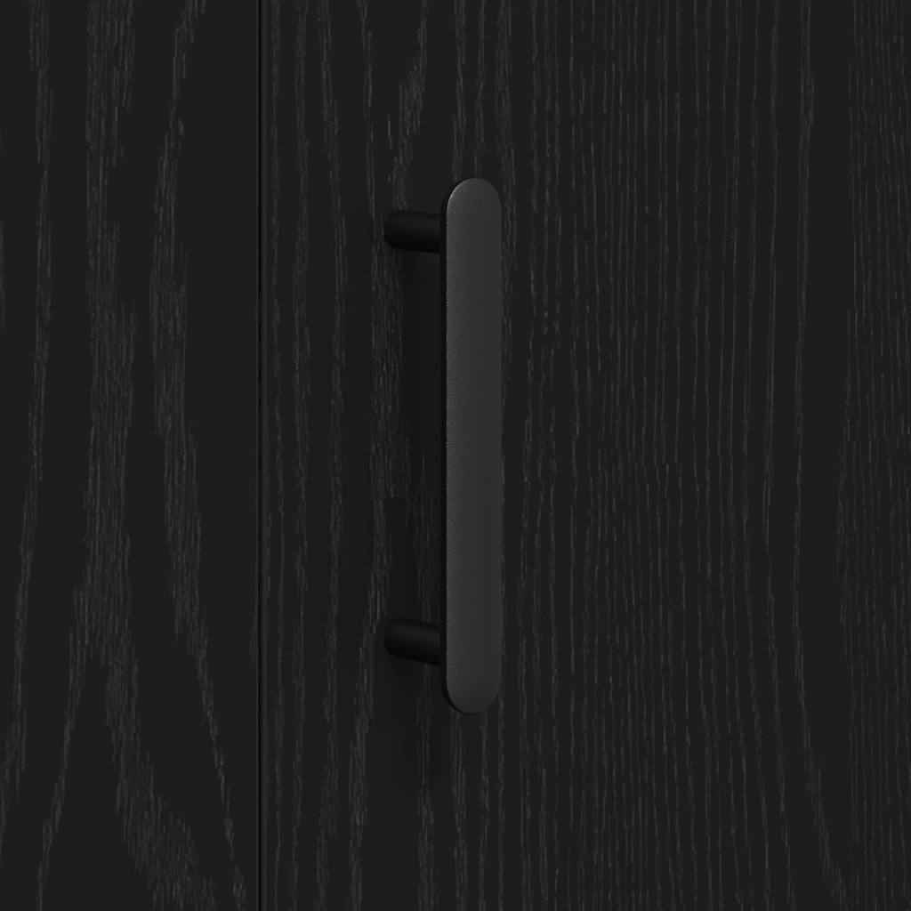Serviesskap Svart Eik 90 X 34 X 80 Cm Konstruert Tre
