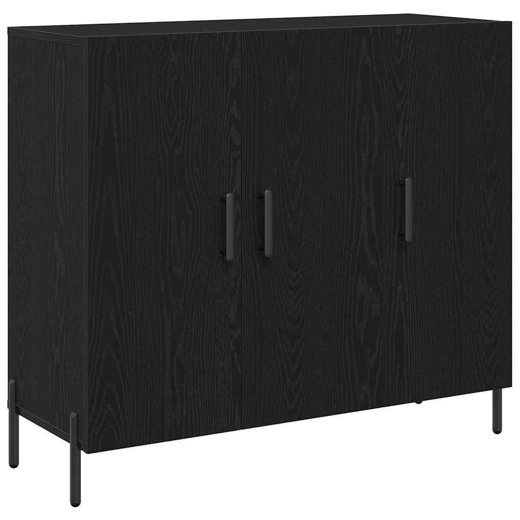 Serviesskap Svart Eik 90 X 34 X 80 Cm Konstruert Tre