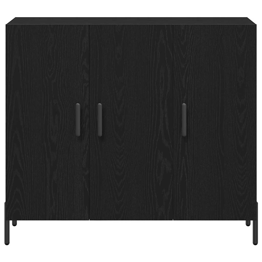 Serviesskap Svart Eik 90 X 34 X 80 Cm Konstruert Tre