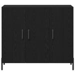 Serviesskap Svart Eik 90 X 34 X 80 Cm Konstruert Tre
