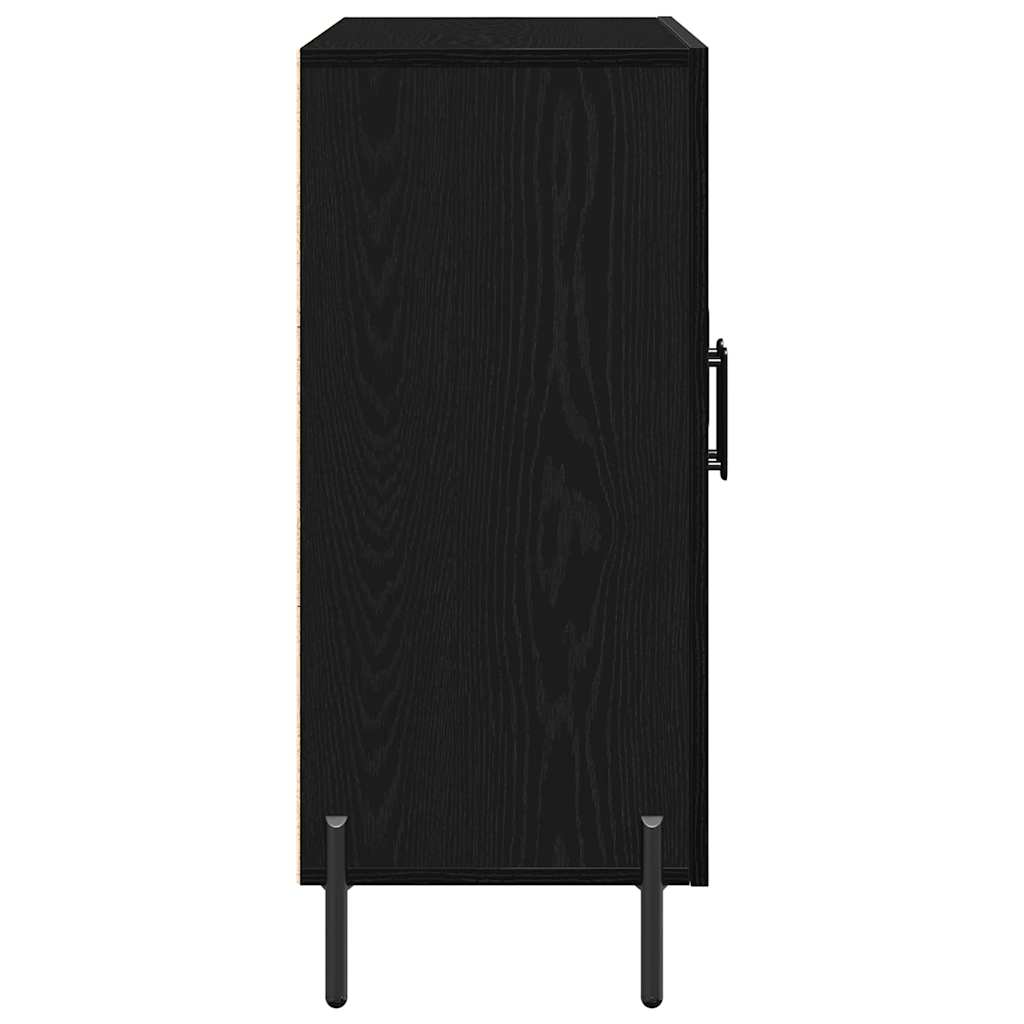 Serviesskap Svart Eik 90 X 34 X 80 Cm Konstruert Tre