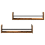 Vegghylle Veggmontert 2 Pcs Gammelt Tre 60 X 16 X 14 Cm